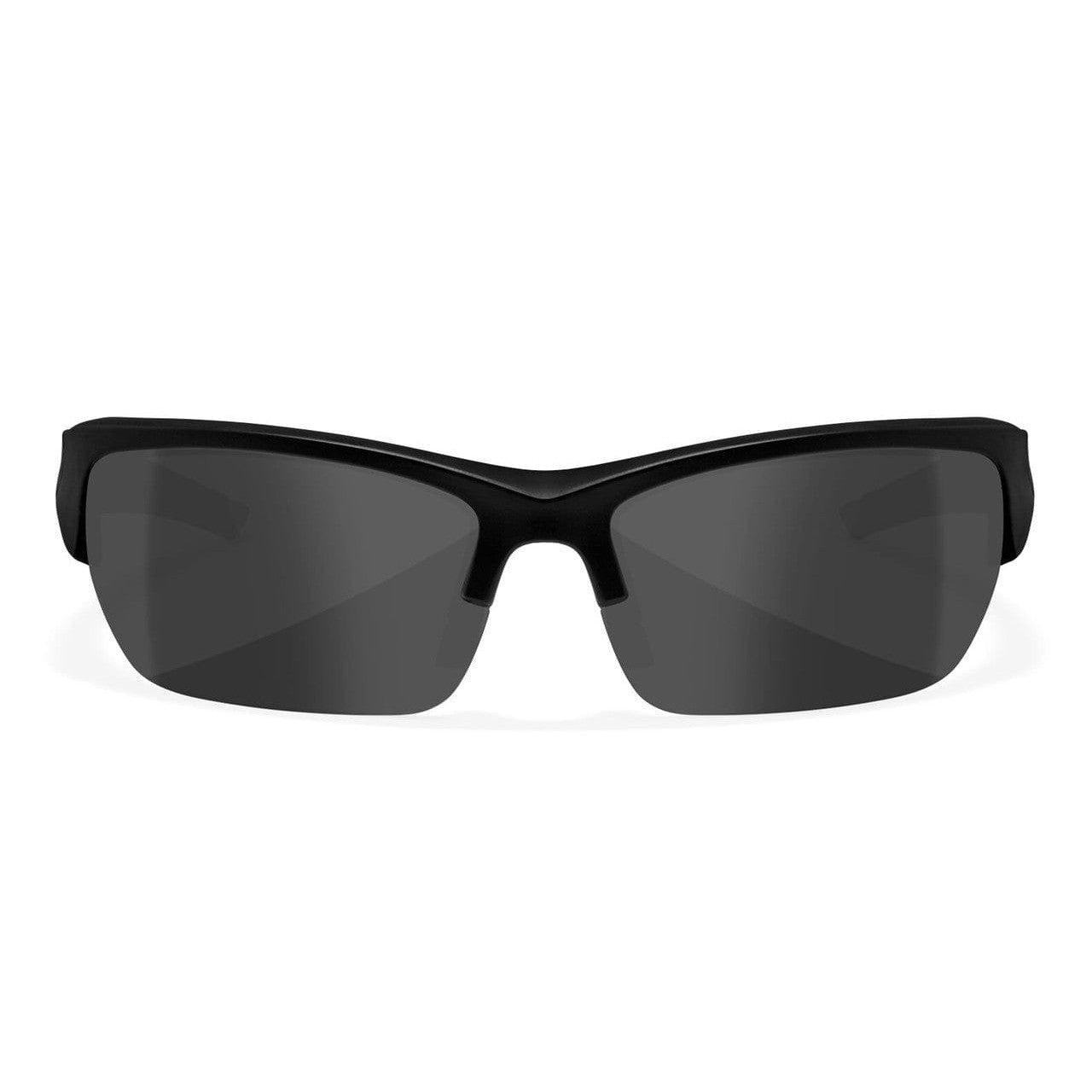 Wiley X Valor Black Ops Safety Sunglasses with Matte Black Frame and Polarized Smoke Gray Lenses CHVAL08 - Front View
