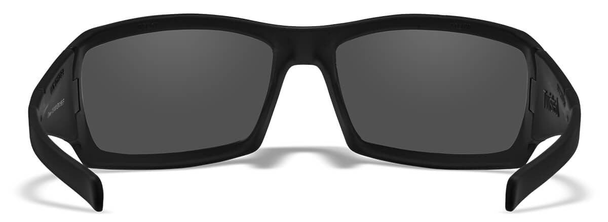 Wiley X Twisted Black Ops Safety Sunglasses with Matte Black Frame and Captivate Polarized Smoke Gray Lenses SSTWI18 - Back View