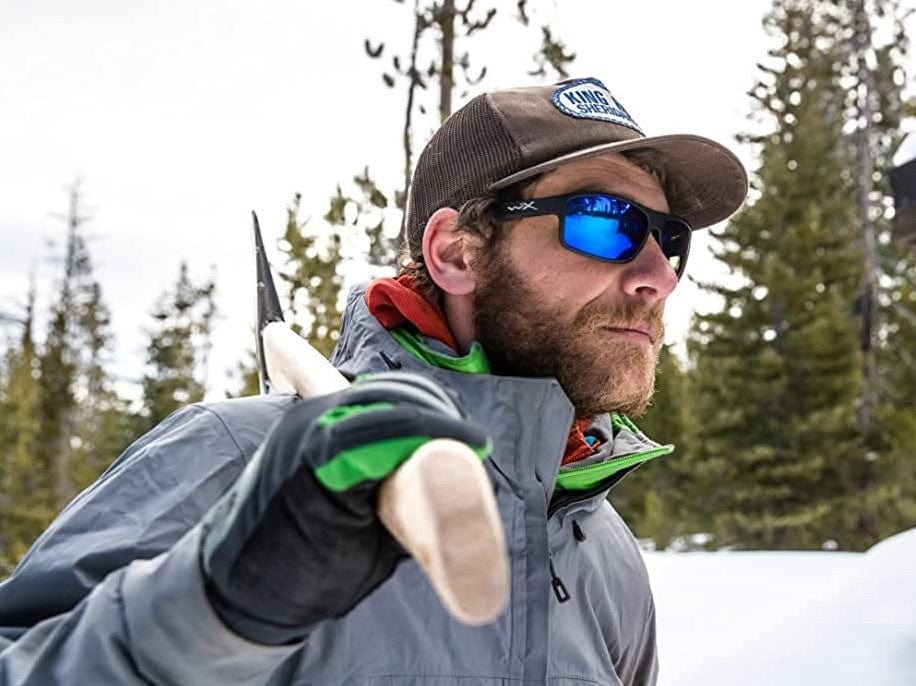 Wiley X Peak Safety Sunglasses ACPEA19 Matte Black Frame Captivate Blue Mirror Polarized Lens