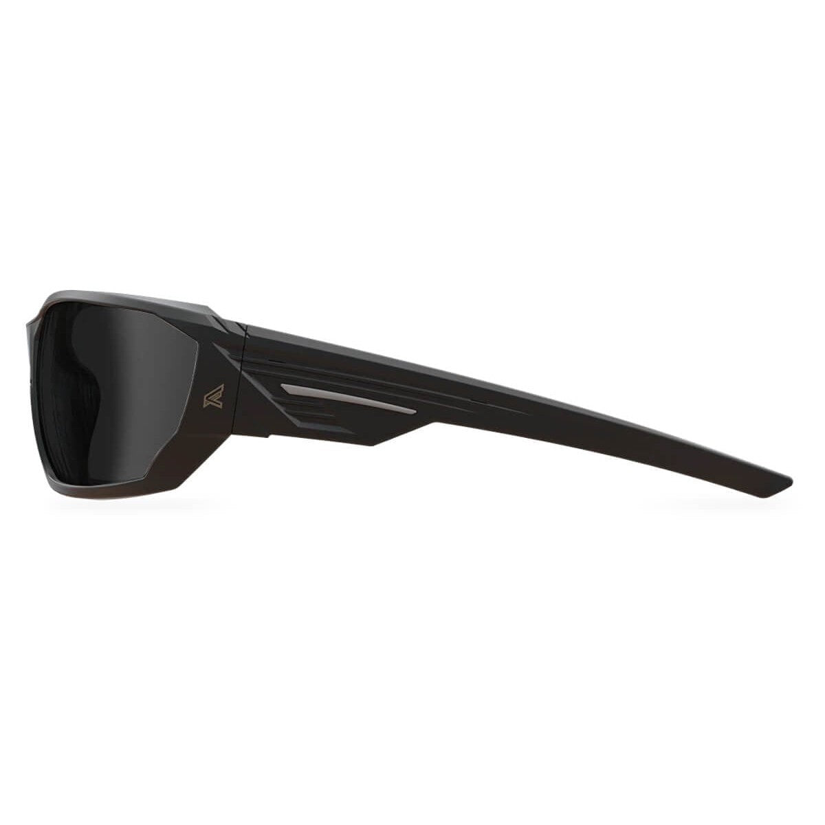 Edge Dawson Safety Glasses with Black Frame and Polarized Smoke Lens TXD416 - Side View