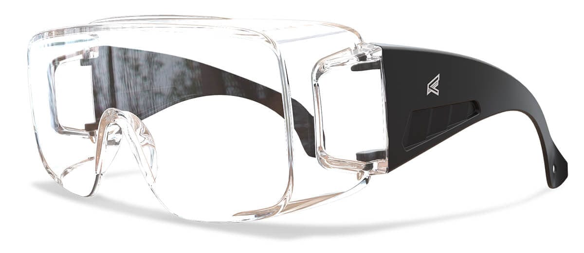 Edge Ossa OTG Safety Glasses with Black Temples and Clear Lens XF111-L