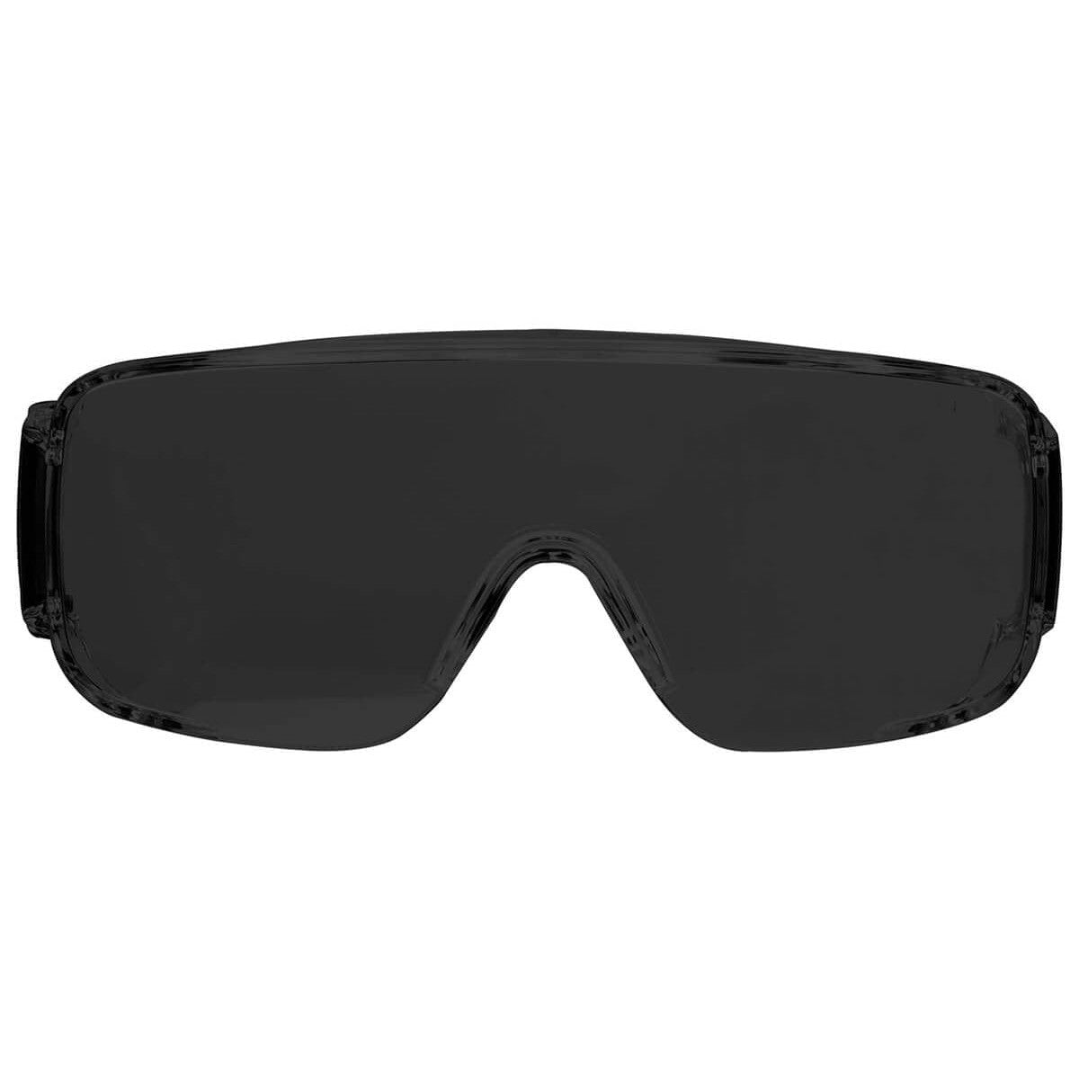 Edge Ossa OTG Safety Glasses with Black Temples and Smoke Lens XF116-L - Front View