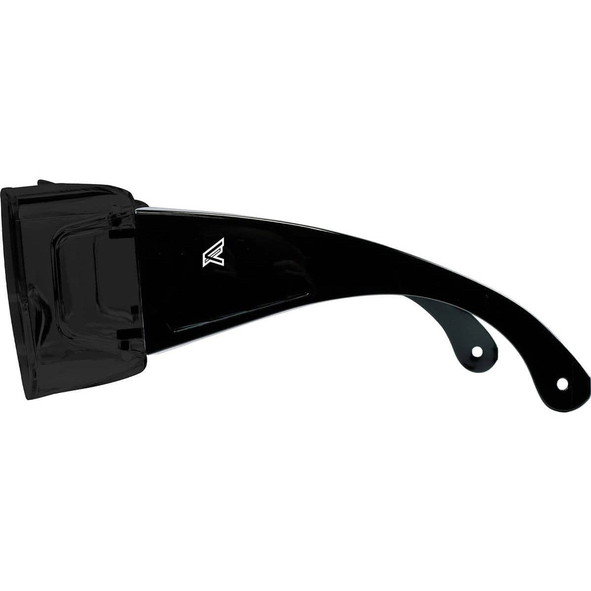 Edge Ossa OTG Safety Glasses with Black Temples and Smoke Lens XF116-L - Side View