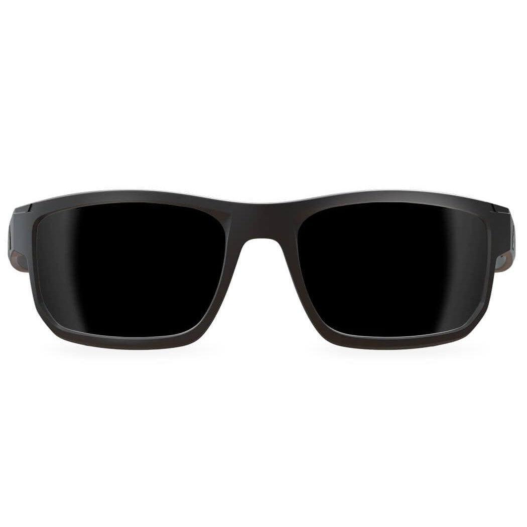 Edge Defiance Safety Glasses with Black Frame and Smoke Vapor Shield Anti-Fog Lens - Front View