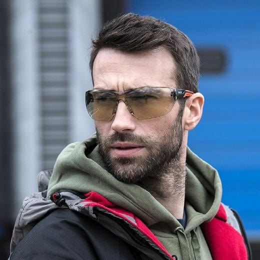 Bolle Ness Plus Safety Glasses Orange/Gray Temples CSP Platinum Anti-Fog Lens NESSPCSP Model 2