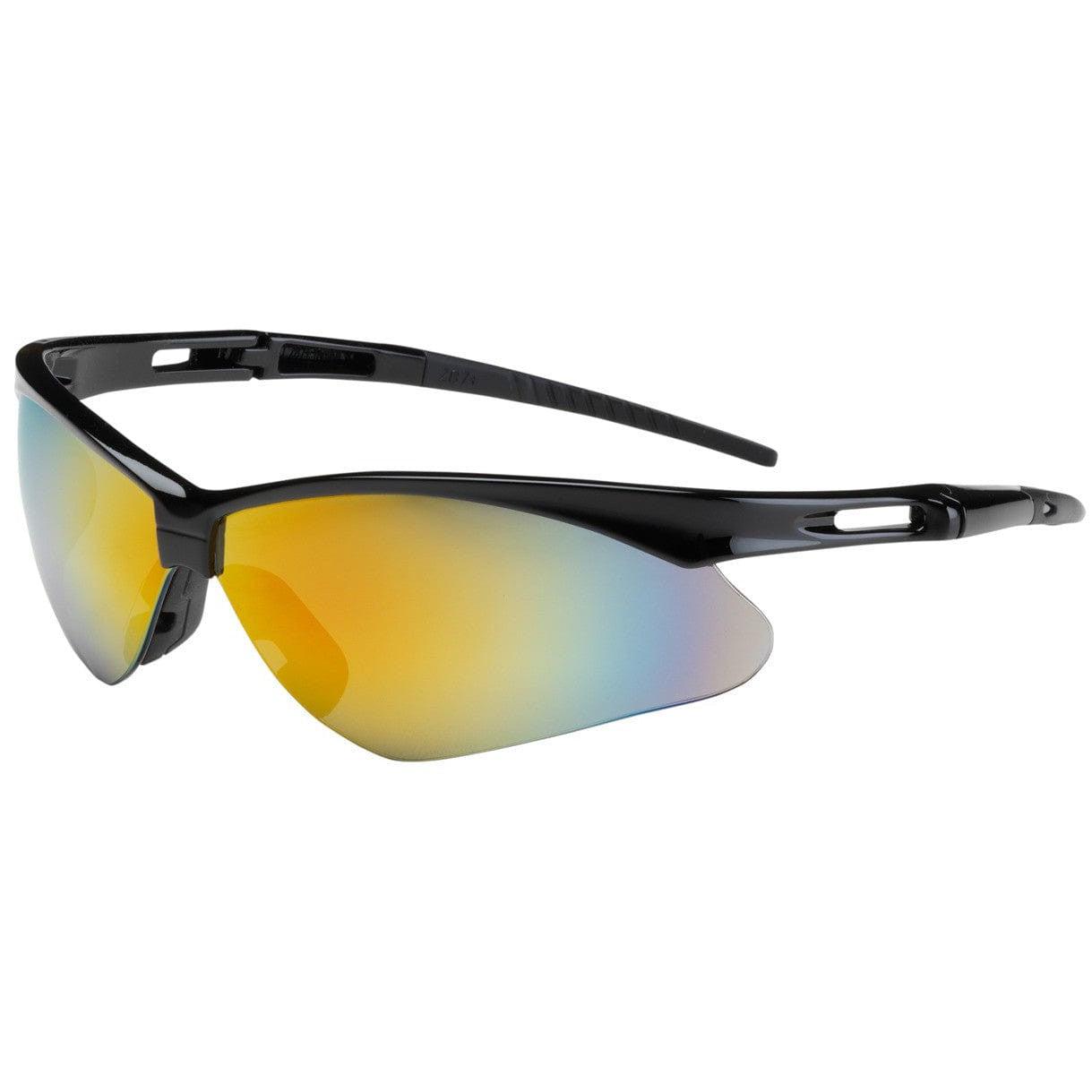 Bouton Anser Safety Glasses with Black Frame and Red Mirror Lens 250-AN-1011