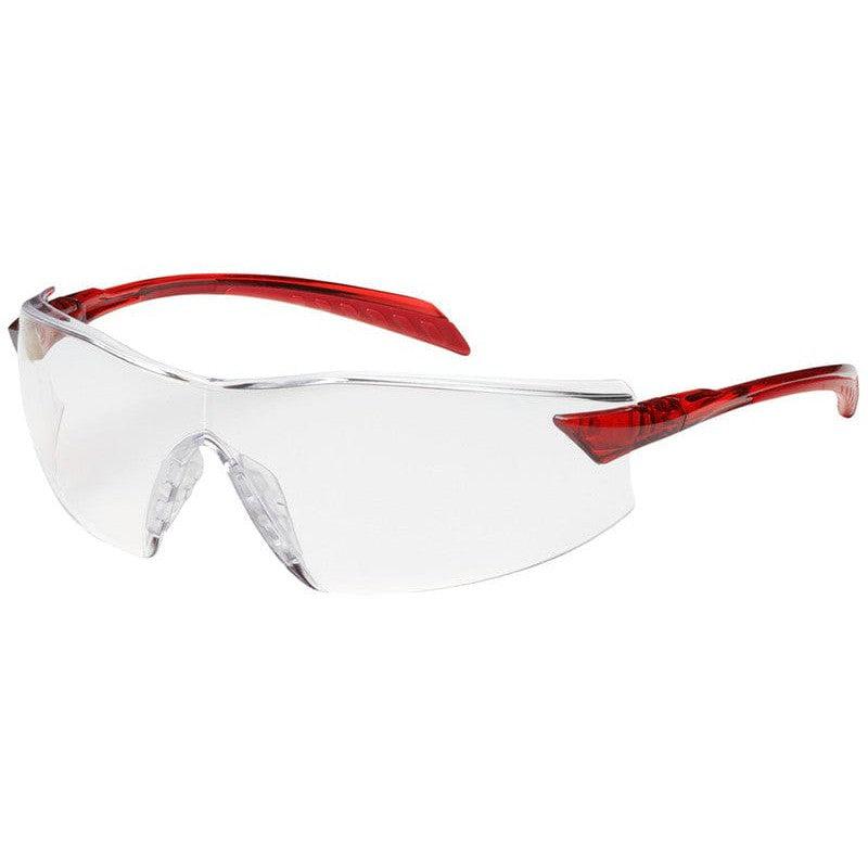 Bouton Radar Safety Glasses with Red Temple and Clear Anti-Fog Lens 250-45-1020