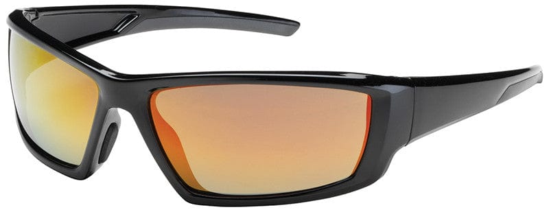 Bouton Sunburst Safety Sunglasses with Black Frame and Red Mirror Lens