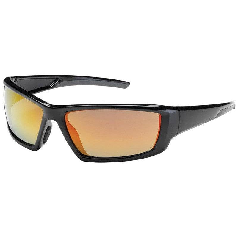 Bouton Sunburst Safety Sunglasses with Black Frame and Red Mirror Lens
