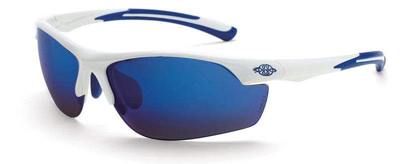 Crossfire AR3 Safety Glasses White Frame Full Blue Mirror Lens 16278