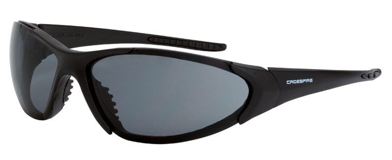 Crossfire Core Safety Glasses Matte Black with Smoke Lens