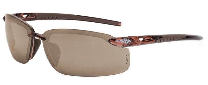 Crossfire ES5 Safety Glasses with HD Brown Flash Mirror Lens