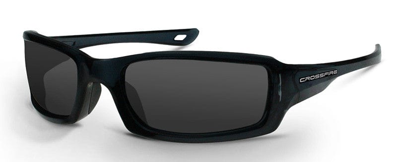 Crossfire M6A Safety Glasses with Crystal Black Frame and Smoke Lens