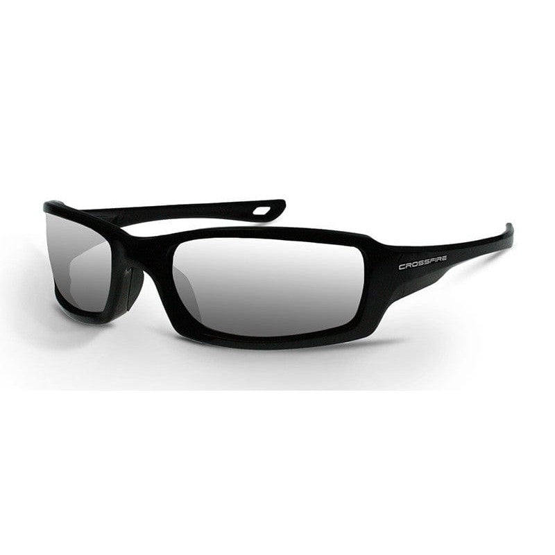Crossfire M6A Safety Glasses with Pearl Black Frame and Silver Mirror Lens