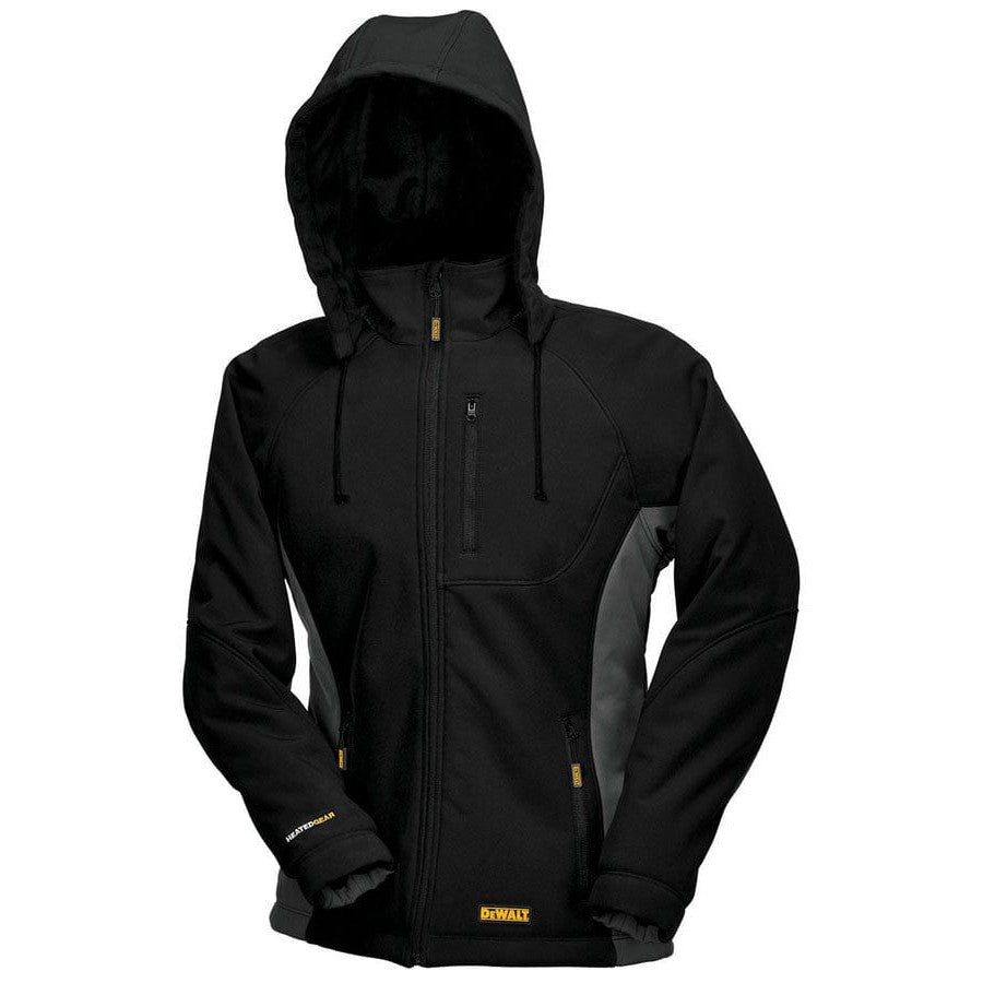 DEWALT® Women's Heated Soft Shell Coat Kitted DCHJ066C1 With Hood Up