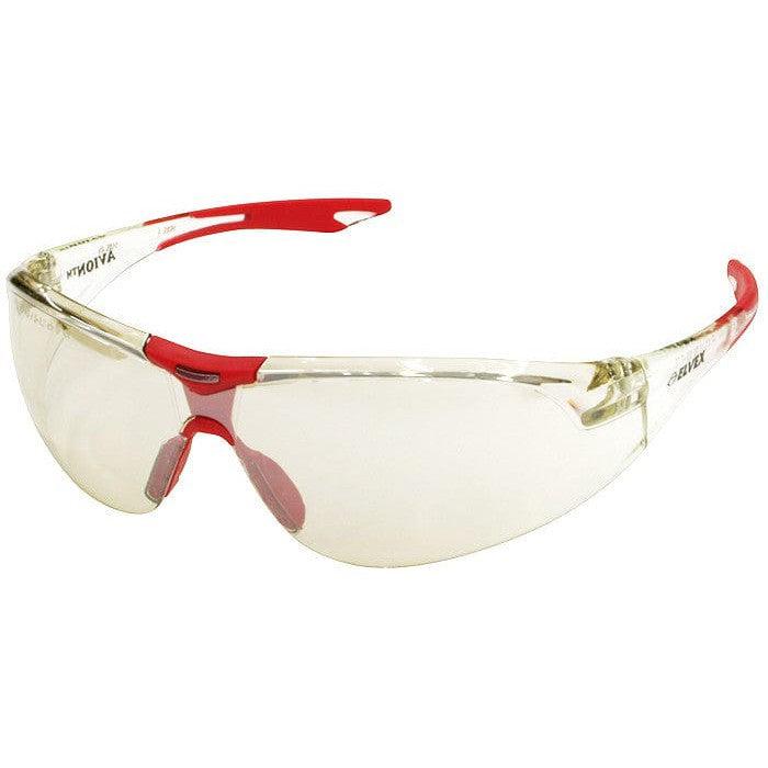 Elvex Avion Safety Glasses with Red Temple Tip and Indoor/Outdoor Lens