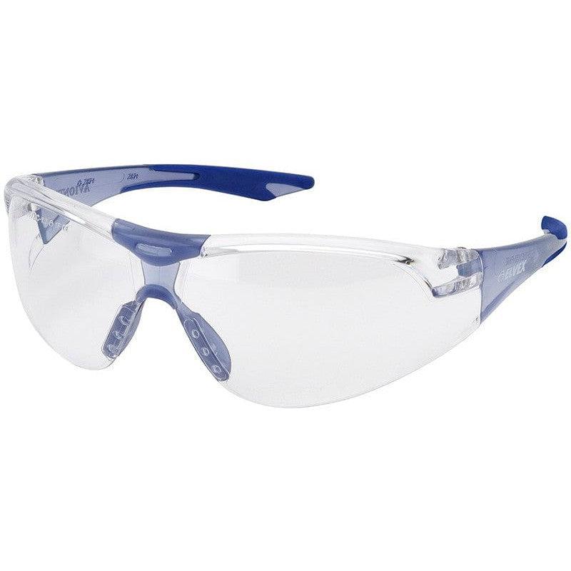 Elvex Avion SlimFit Safety Glasses with Blue Temples and Clear Lens