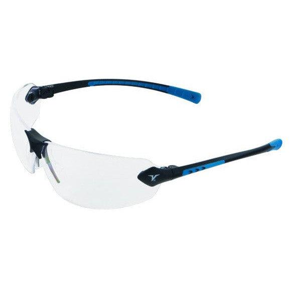 Encon Veratti 429 Safety Glasses with Blue Temple Accent and Clear Lens-8204804-Safety Glasses USA-1