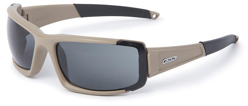 ESS CDI Max Ballistic Sunglasses with Terrain Tan Frame and Clear and Smoke Lenses