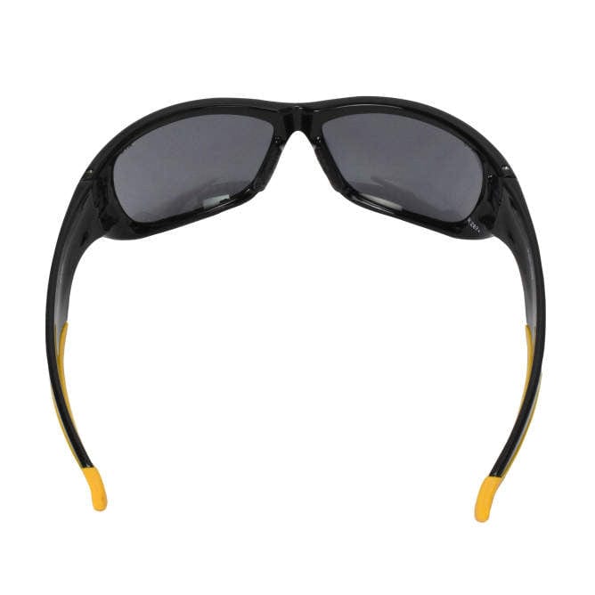 DeWalt Dominator Safety Glasses with Black Frame and Smoke Lens DPG94-2D Top View