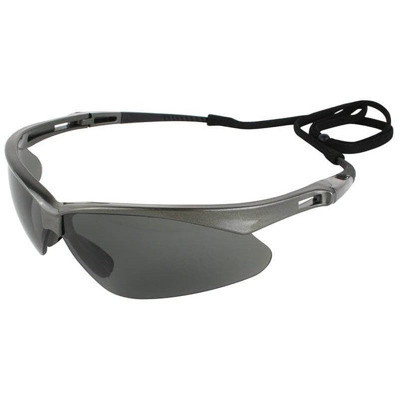 KleenGuard Nemesis Polarized Safety Glasses with Gunmetal Frame and Smoke Lens - Left Side View