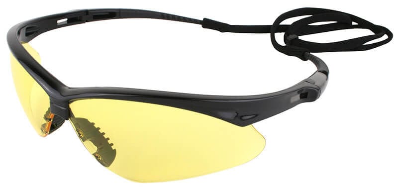 KleenGuard Nemesis Safety Glasses with Black Frame and Amber Lens