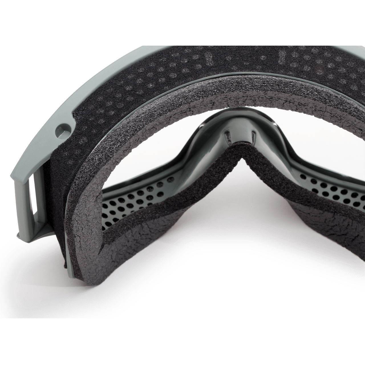 ESS Land Ops Goggle Foliage Green with Clear and Gray Lenses 740-0502 Foam Closeup