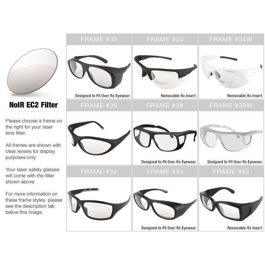 NoIR EC2 Filter for CO2, UV and Excimer Lasers (9000-11,000nm)--Safety Glasses USA-2