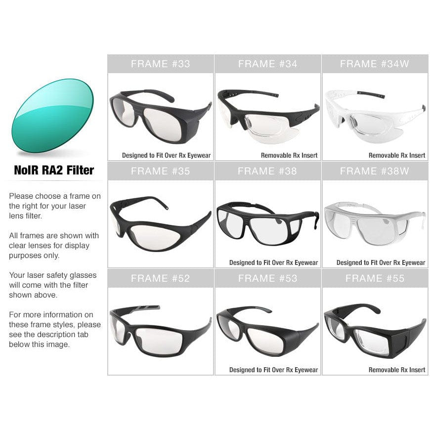 NoIR RA2 Filter for Visible Red Alignment Lasers (625nm-660nm)--Safety Glasses USA-2