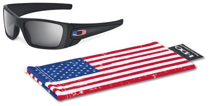 Oakley SI Gascan Sunglasses - USA Flag - Matte Black / Gray Lens