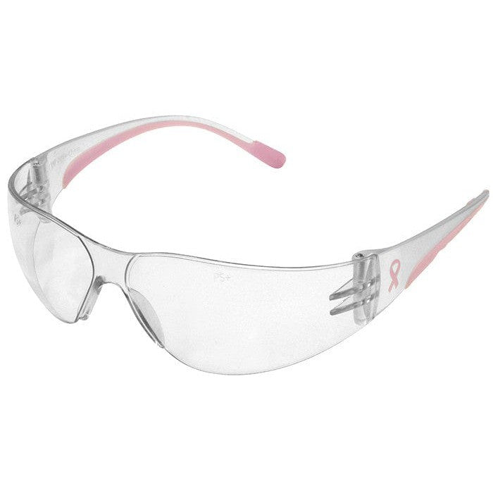 Bouton Eva Petite Women's Safety Glasses with Pink Temple Trim and Clear Hard Coat Lens 250-11-0900