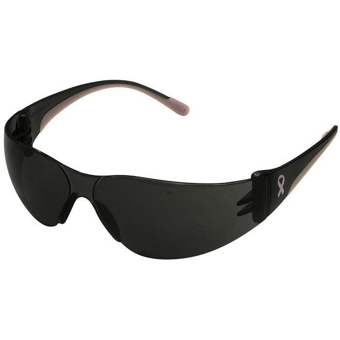 Bouton Eva Petite Women's Safety Glasses with Pink Temple Trim and Gray Lens