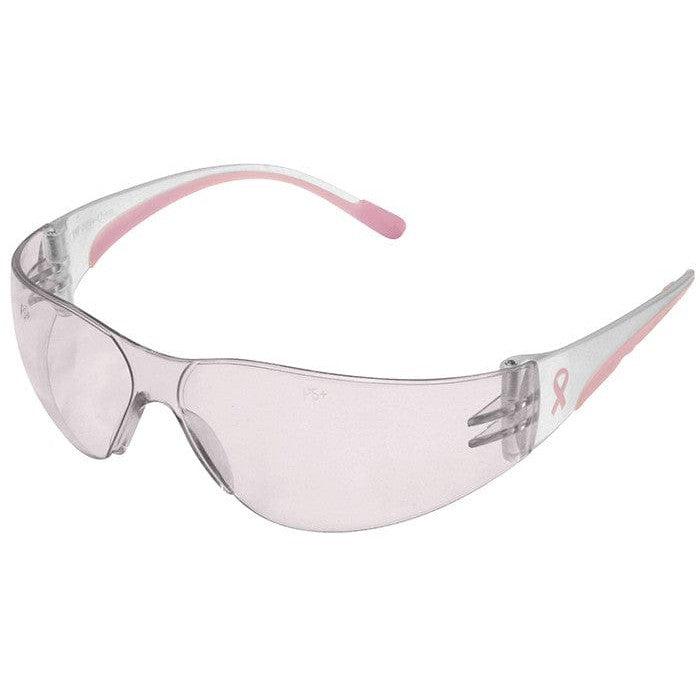 Bouton Eva Petite Women's Safety Glasses with Pink Temple Trim and Pink #1 Lens