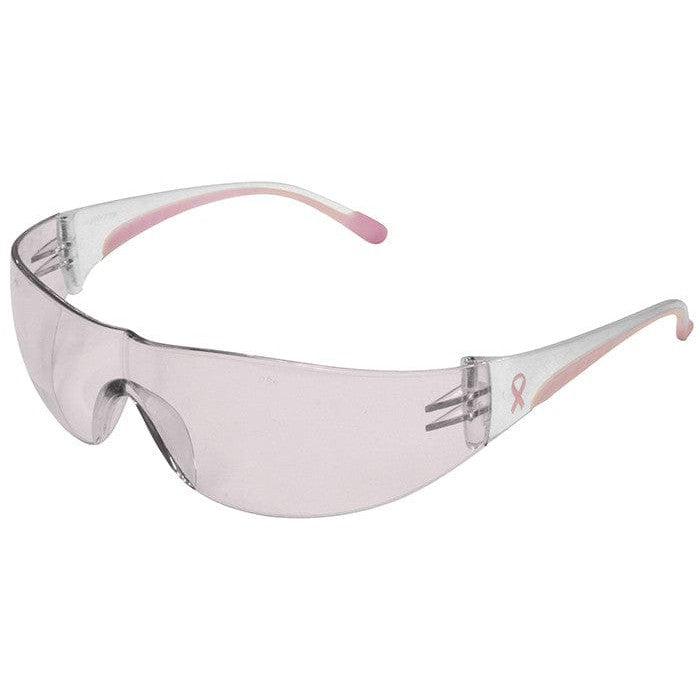 Bouton Eva Women's Safety Glasses with Pink Temple Trim and Pink #1 Lens