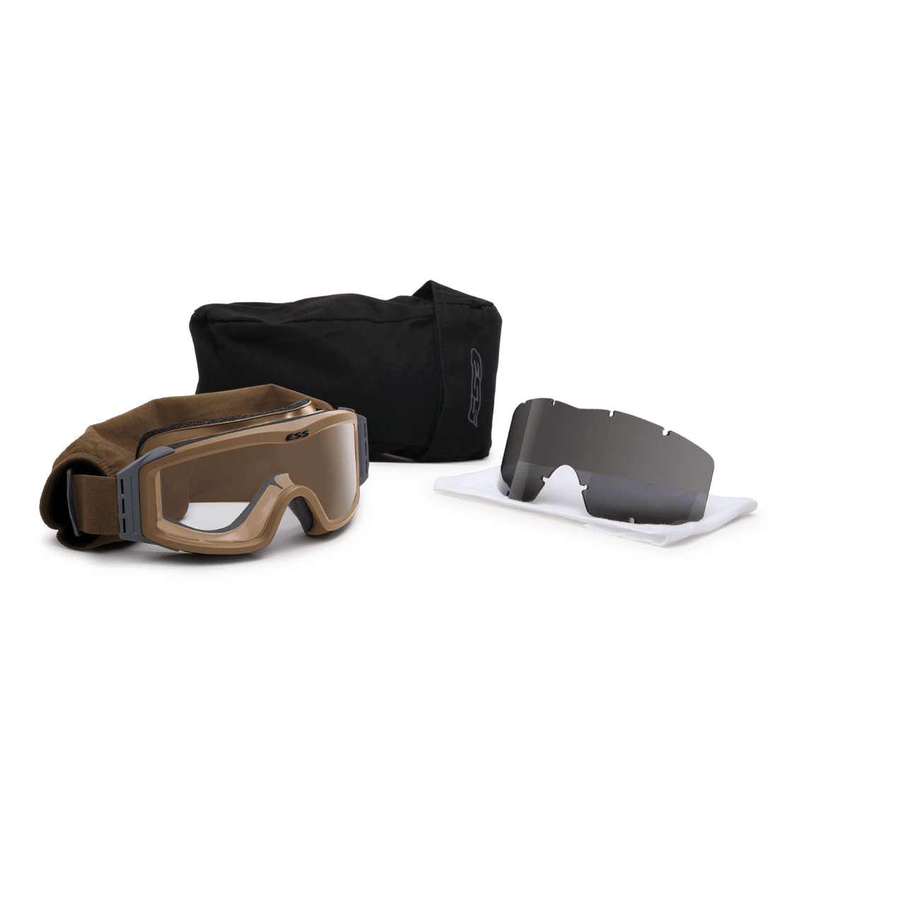 ESS Profile NVG Goggles Terrain Tan with Clear and Gray Lenses 740-0500 Kit