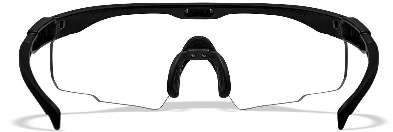 Wiley X PT-1 Ballistic Safety Glasses with Black Frame and Clear Lens Inside View