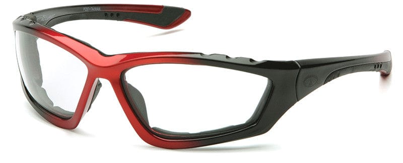 Pyramex Accurist Safety Glasses with Black/Red Frame and Clear Anti-Fog Lens SBR8710DTP