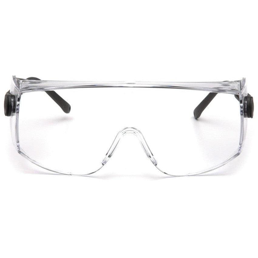 Pyramex Defiant Jumbo Overspecs Safety Glasses Black Frame Clear Lens SB1010SJ Front