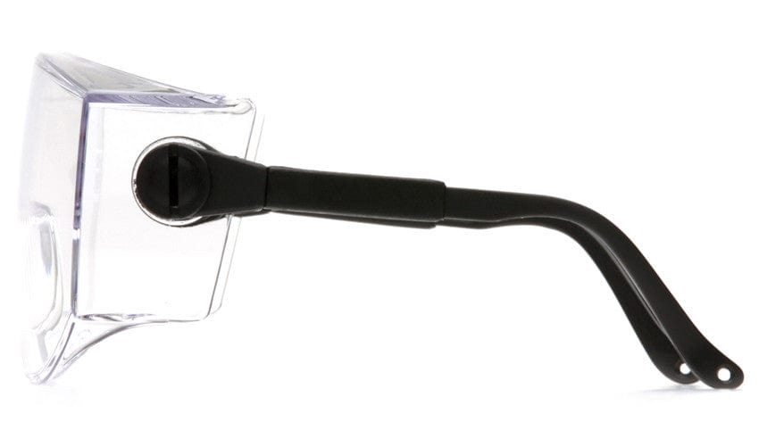 Pyramex Defiant Jumbo Overspecs Safety Glasses Black Frame Clear Lens SB1010SJ Side