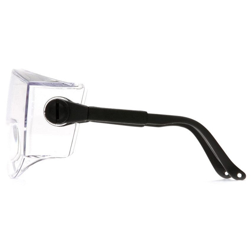 Pyramex Defiant Jumbo Overspecs Safety Glasses Black Frame Clear Lens SB1010SJ Side