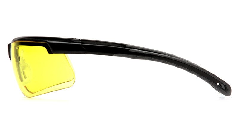 Pyramex Ever-Lite Safety Glasses with Black Frame and Amber Lenses - Side View