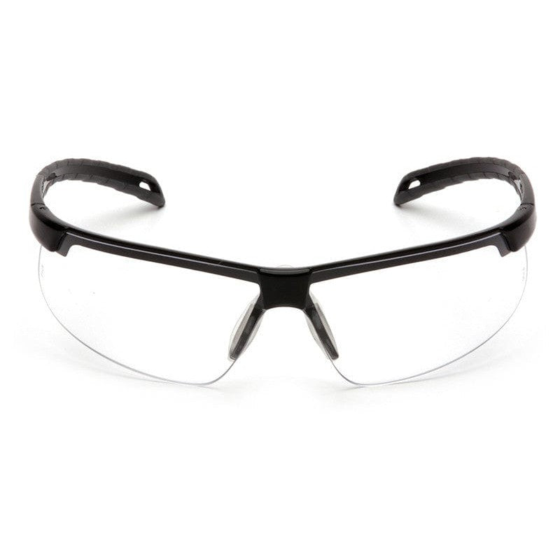 Pyramex Ever-Lite Safety Glasses with Black Frame and Clear Lenses - Front View