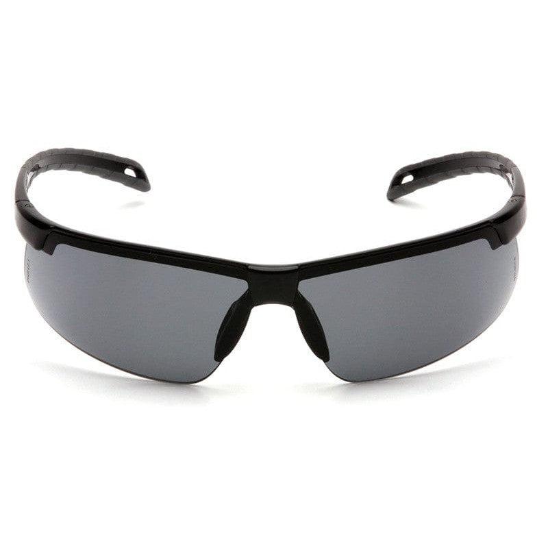 Pyramex Ever-Lite Safety Glasses with Black Frame and Gray Lenses SB8620D - Front View