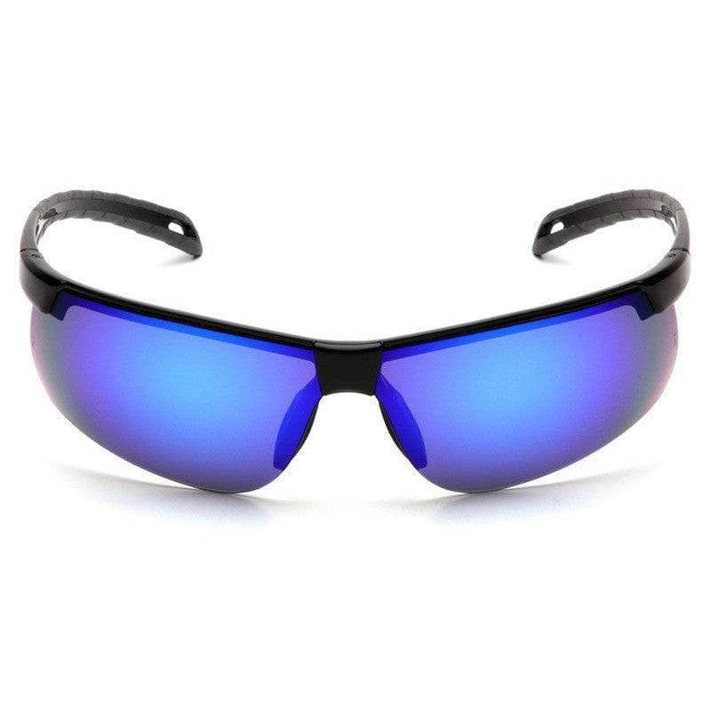 Pyramex Ever-Lite Safety Glasses with Black Frame and Ice Blue Mirror Lenses SB8665D - Front View