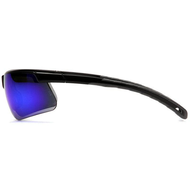 Pyramex Ever-Lite Safety Glasses with Black Frame and Ice Blue Mirror Lenses SB8665D - Left View
