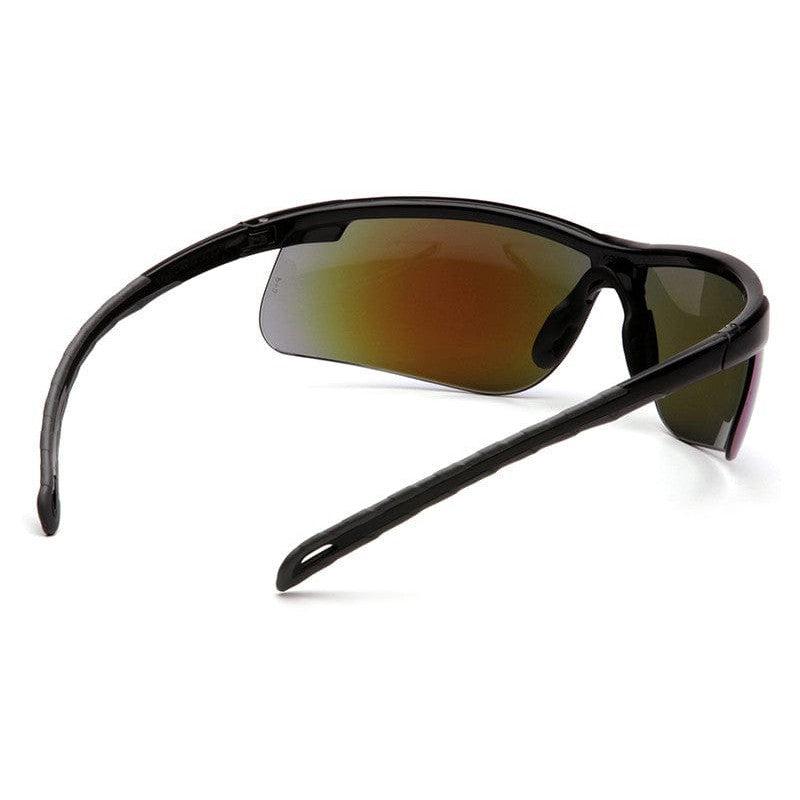 Pyramex Ever-Lite Safety Glasses with Black Frame and Ice Blue Mirror Lenses SB8665D - Back View