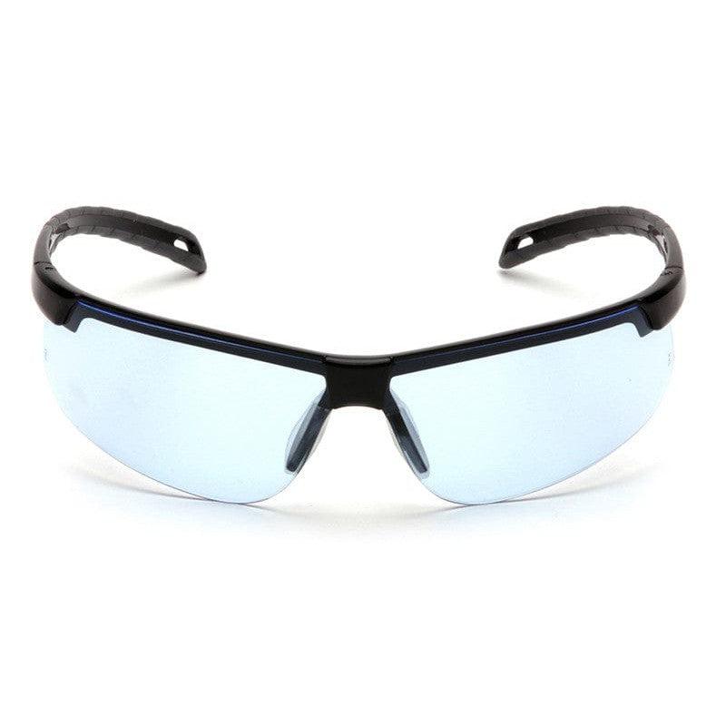 Pyramex Ever-Lite Safety Glasses with Black Frame and Infinity Blue Lenses - Front View