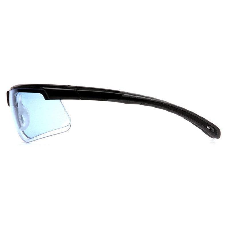 Pyramex Ever-Lite Safety Glasses with Black Frame and Infinity Blue Lenses - Side View