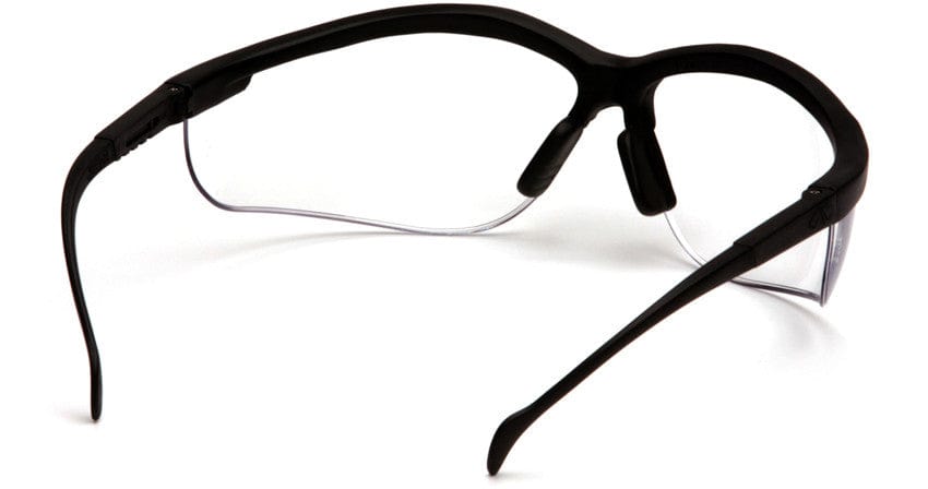 Pyramex Venture 2 Safety Glasses Black Frame Clear Anti-Fog Lens Inside View