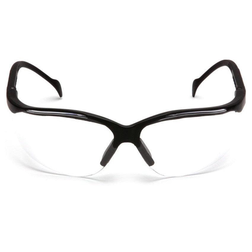 Pyramex Venture 2 Safety Glasses Black Frame Clear Lens SB1810S Front View